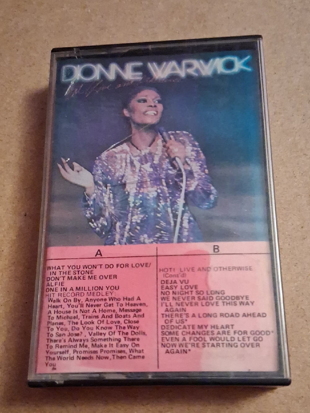 Dionne Warwick Sequin Stage Photo Cassette - Blue & Pink